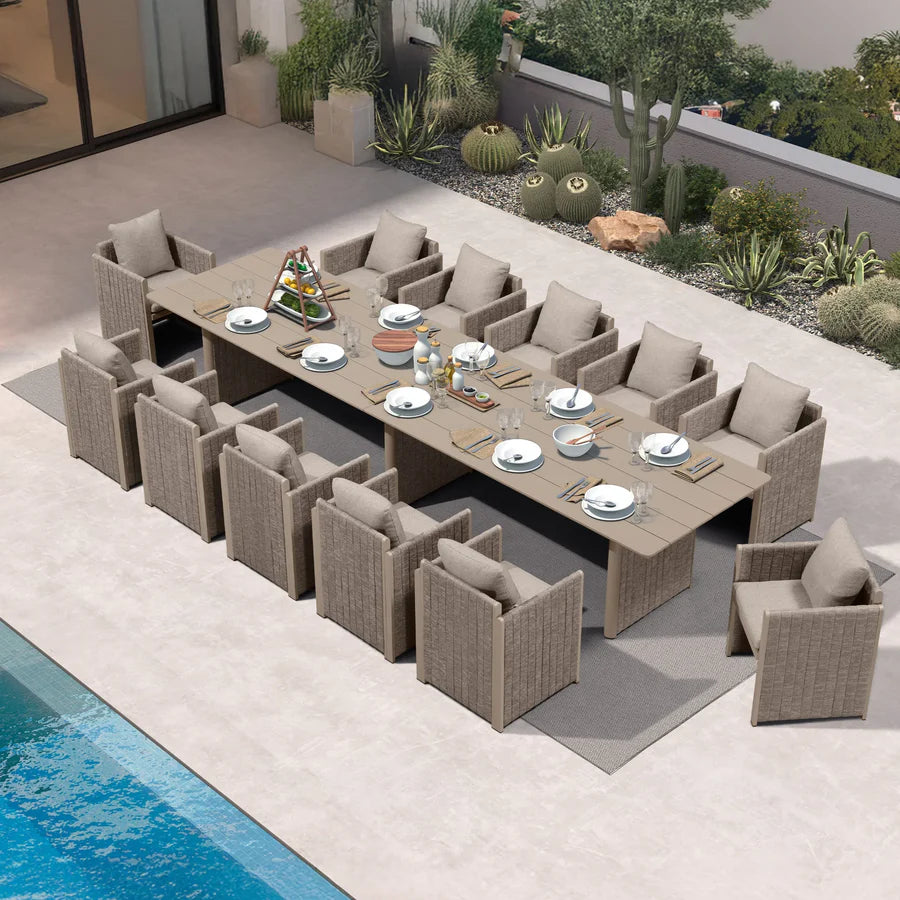 5 to 15 Piece Sanori Outdoor Dining Set with Olefin Cushions