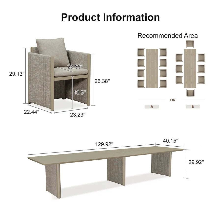 5 to 15 Piece Sanori Outdoor Dining Set with Olefin Cushions