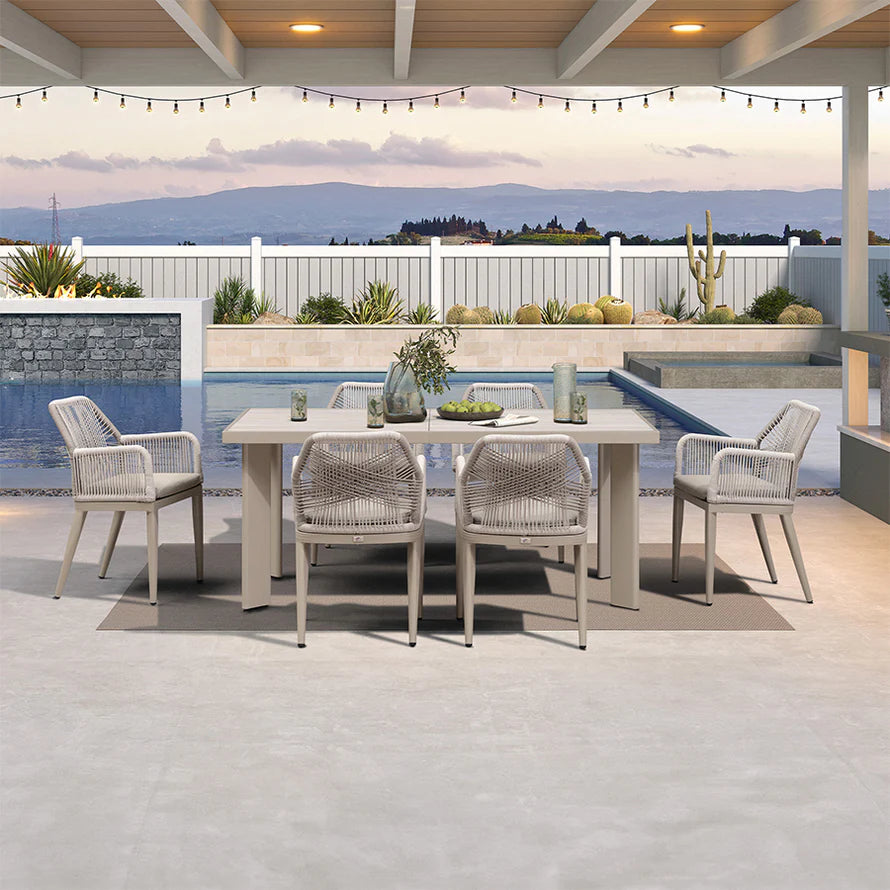 7 to 11 Piece Outdoor Dining Set with Sunbrella Cushions