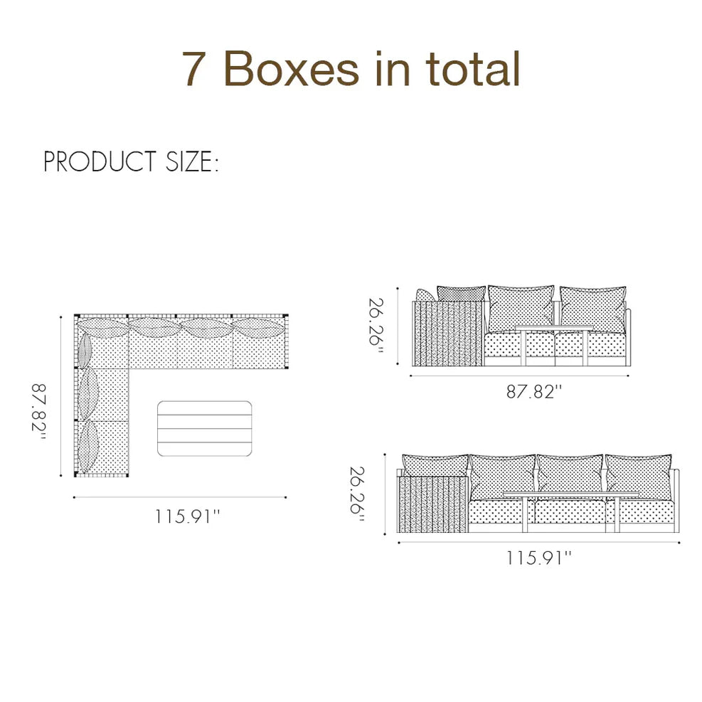 Sanori Patio Conversation L-Shaped Set