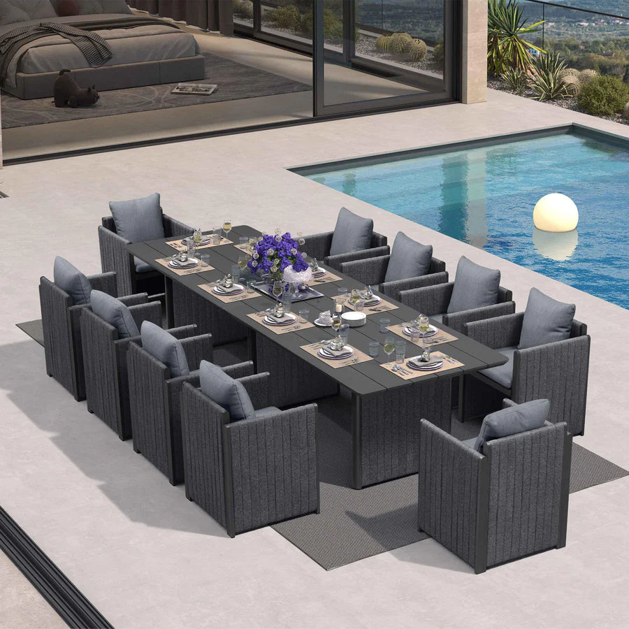5 to 15 Piece Sanori Outdoor Dining Set with Olefin Cushions
