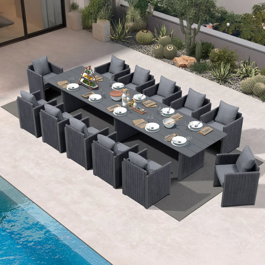5 to 15 Piece Sanori Outdoor Dining Set with Olefin Cushions