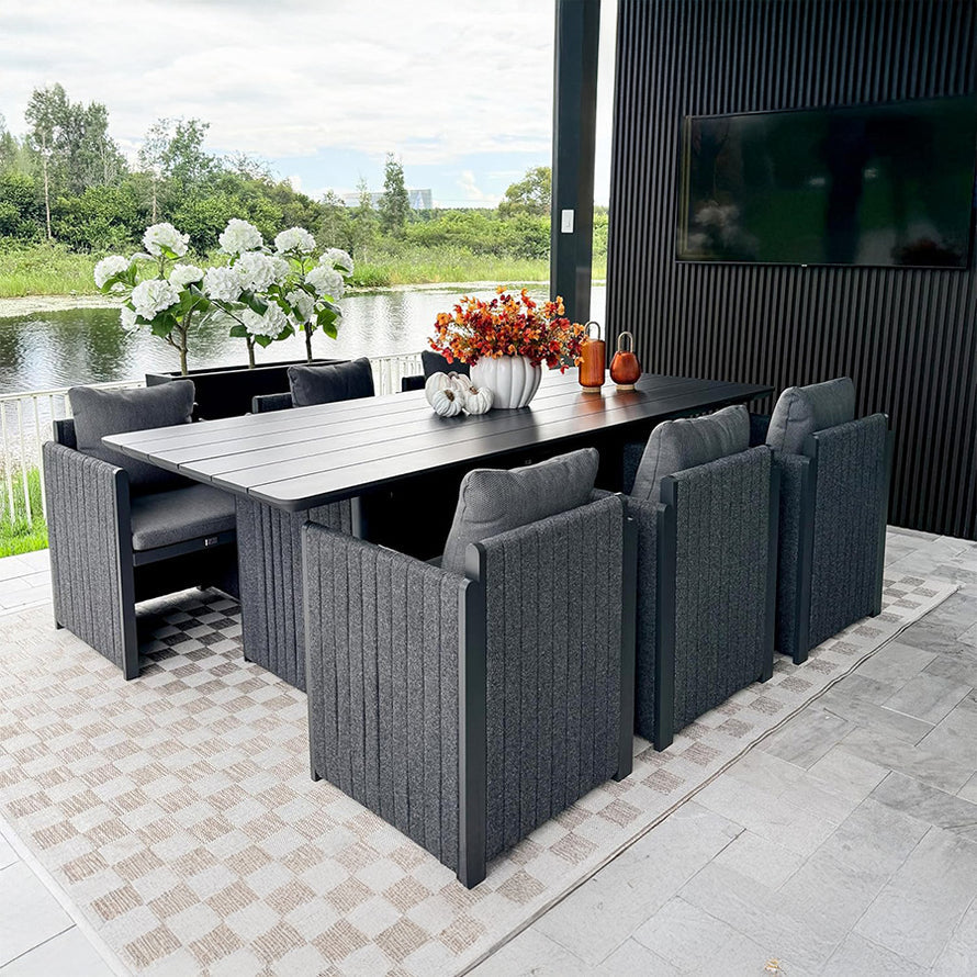 5 to 15 Piece Sanori Outdoor Dining Set with Olefin Cushions