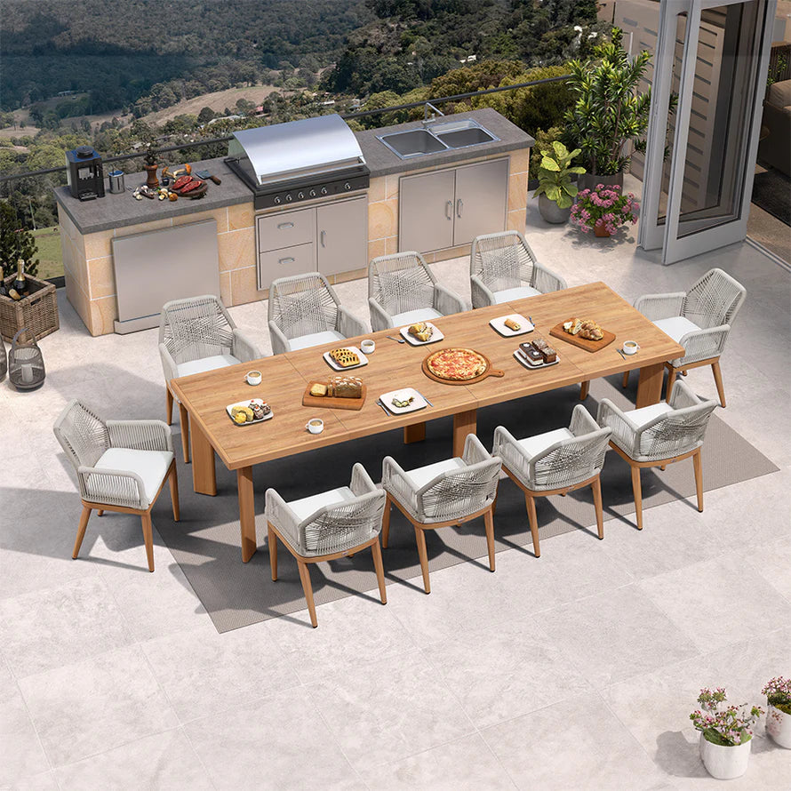 7 to 11 Piece Outdoor Dining Set with Sunbrella Cushions