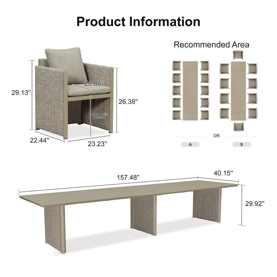 5 to 15 Piece Sanori Outdoor Dining Set with Olefin Cushions