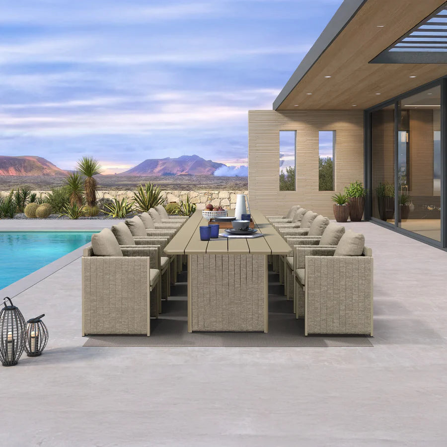5 to 15 Piece Sanori Outdoor Dining Set with Olefin Cushions