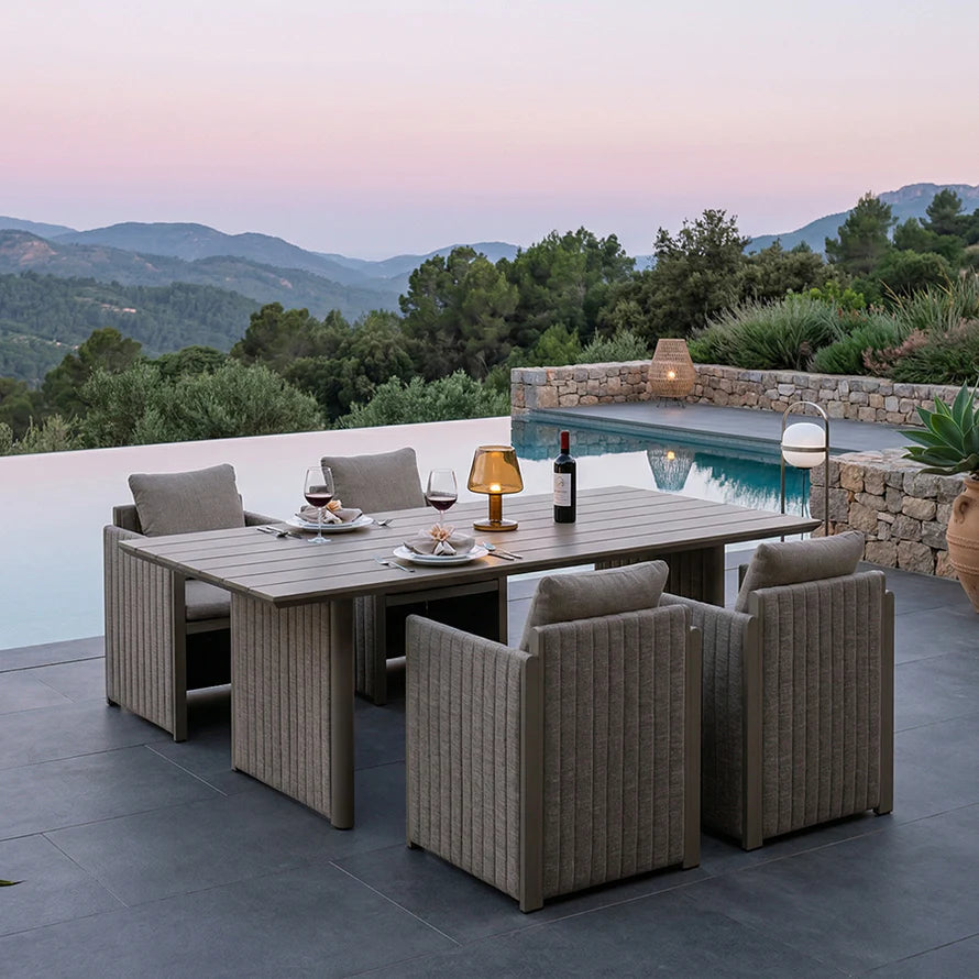 5 to 15 Piece Sanori Outdoor Dining Set with Olefin Cushions