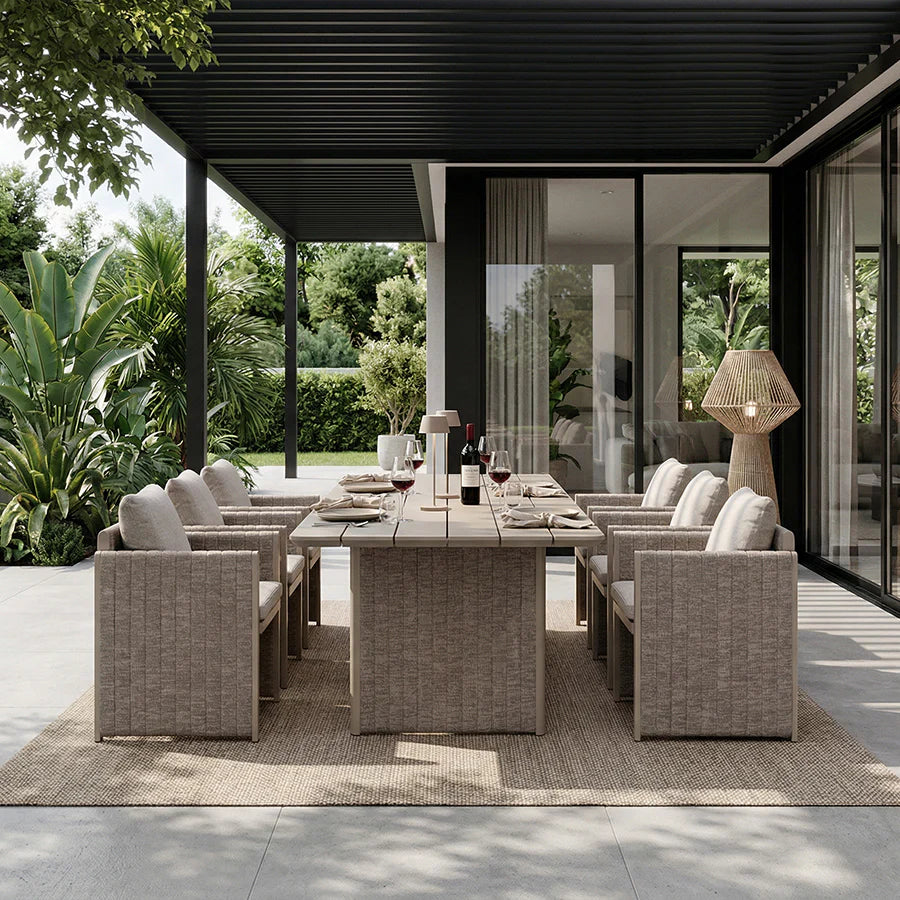 5 to 15 Piece Sanori Outdoor Dining Set with Olefin Cushions