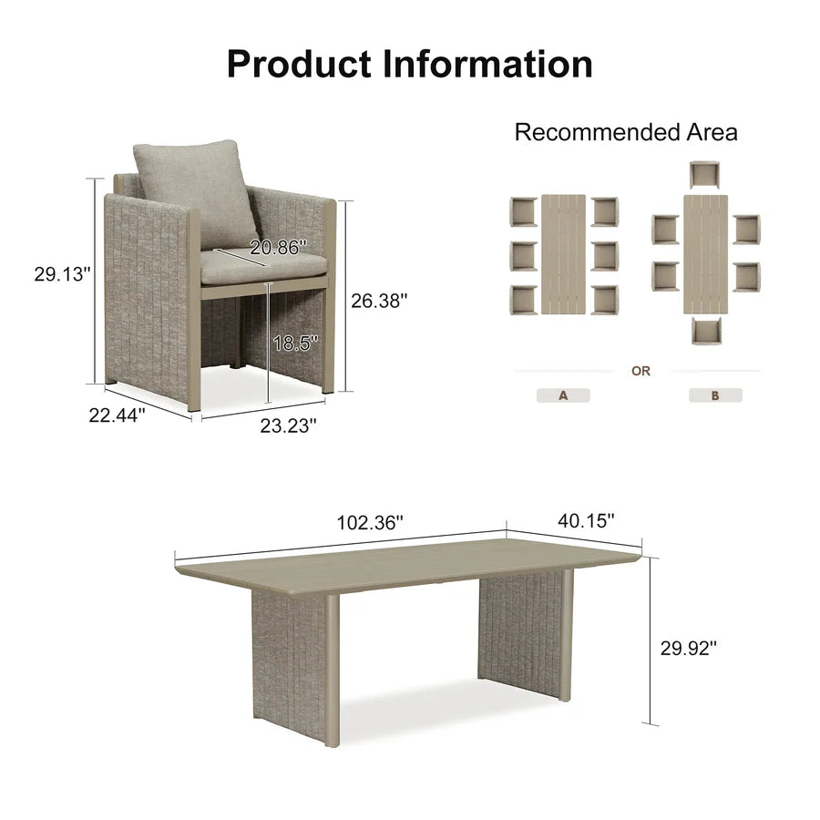 5 to 15 Piece Sanori Outdoor Dining Set with Olefin Cushions