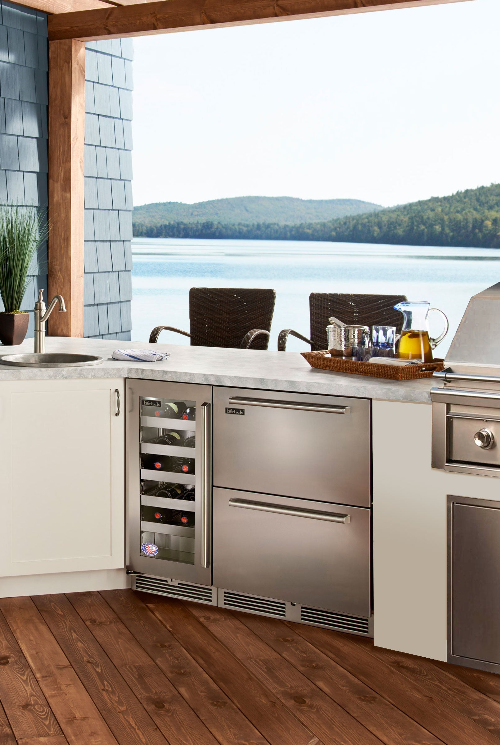 Perlick 15" Signature Series Stainless Steel Drawers Outdoor Refrigerator