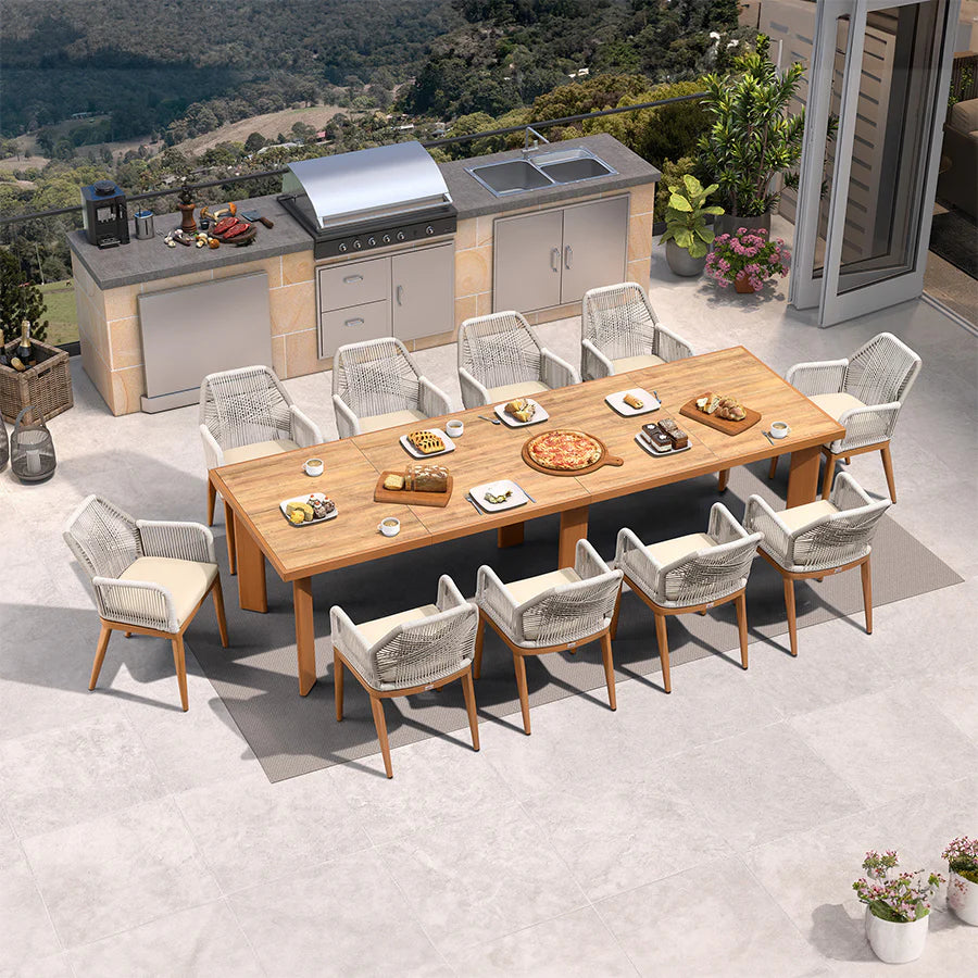 7 to 11 Piece Outdoor Dining Set with Sunbrella Cushions