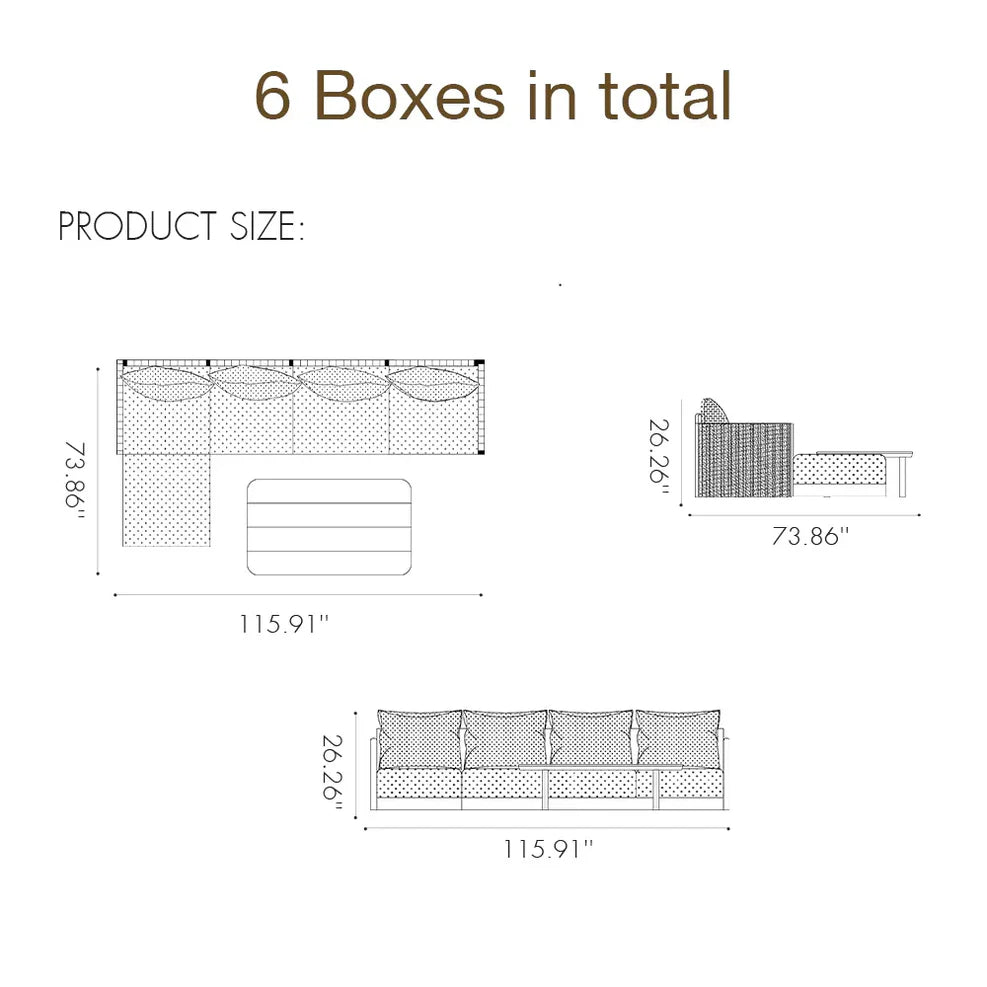 Sanori Patio Conversation L-Shaped Set