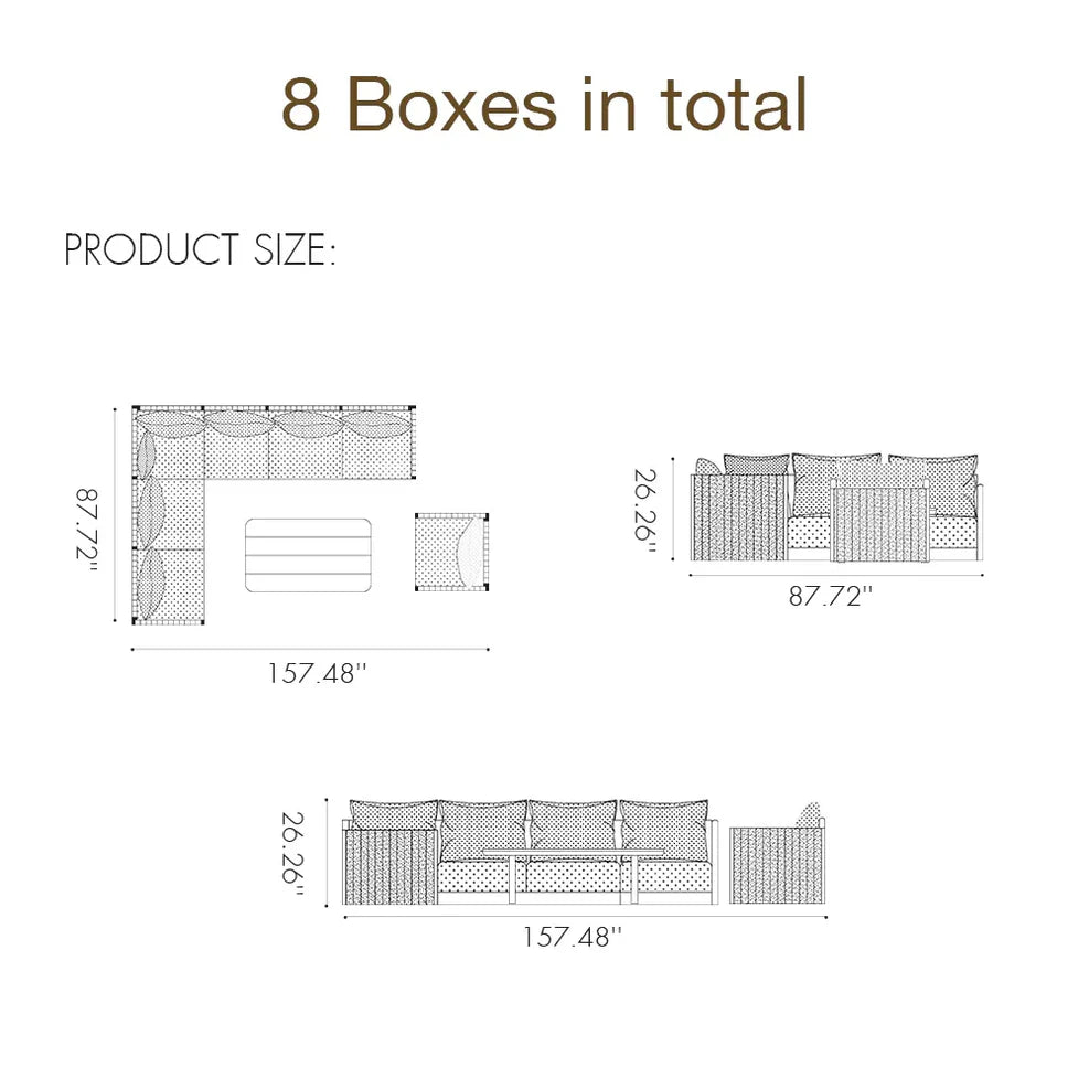 Sanori Patio Conversation L-Shaped Set