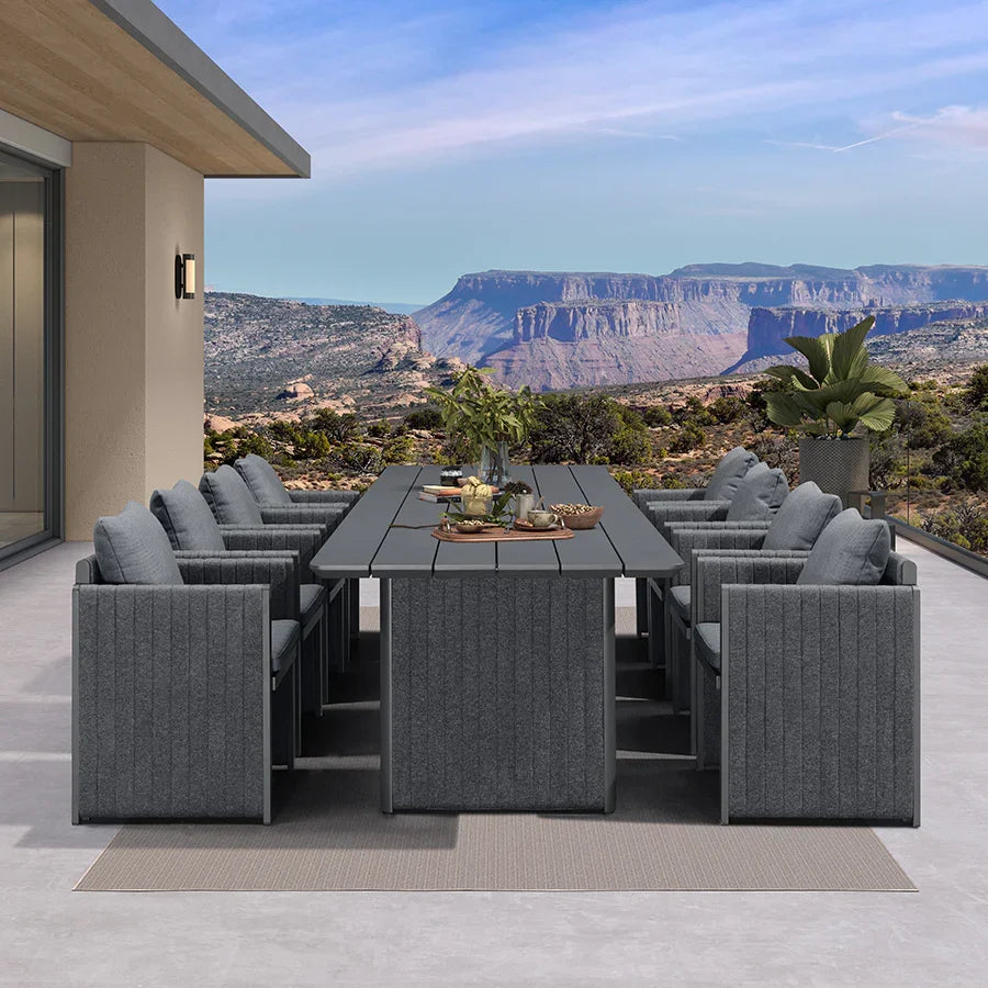 5 to 15 Piece Sanori Outdoor Dining Set with Olefin Cushions