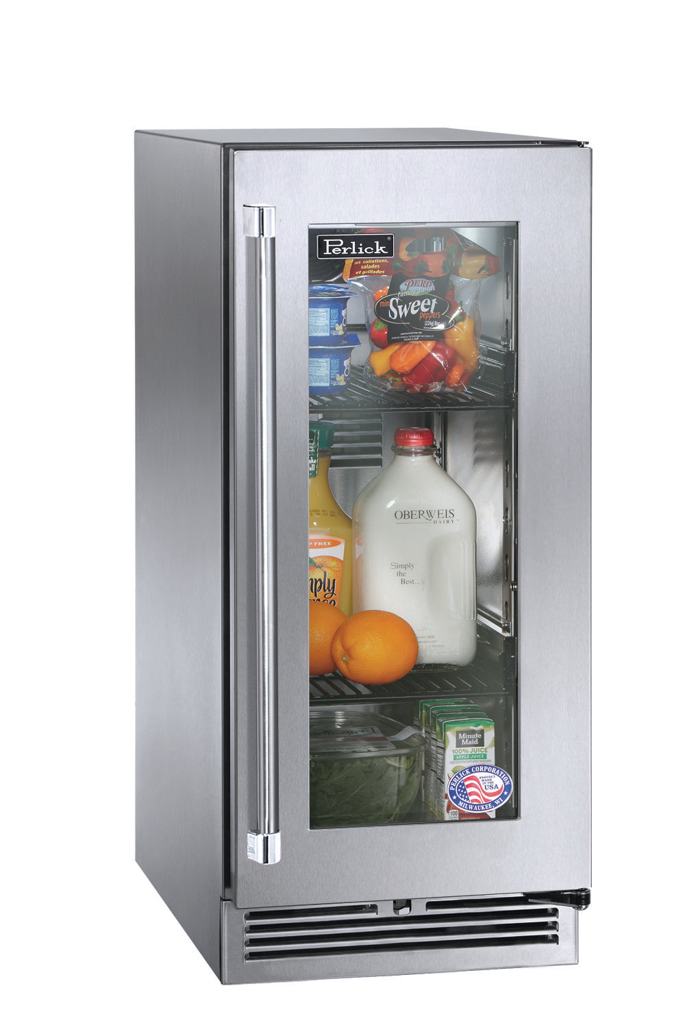 Perlick 15" Signature Series Stainless Steel Glass Door Outdoor Refrigerator