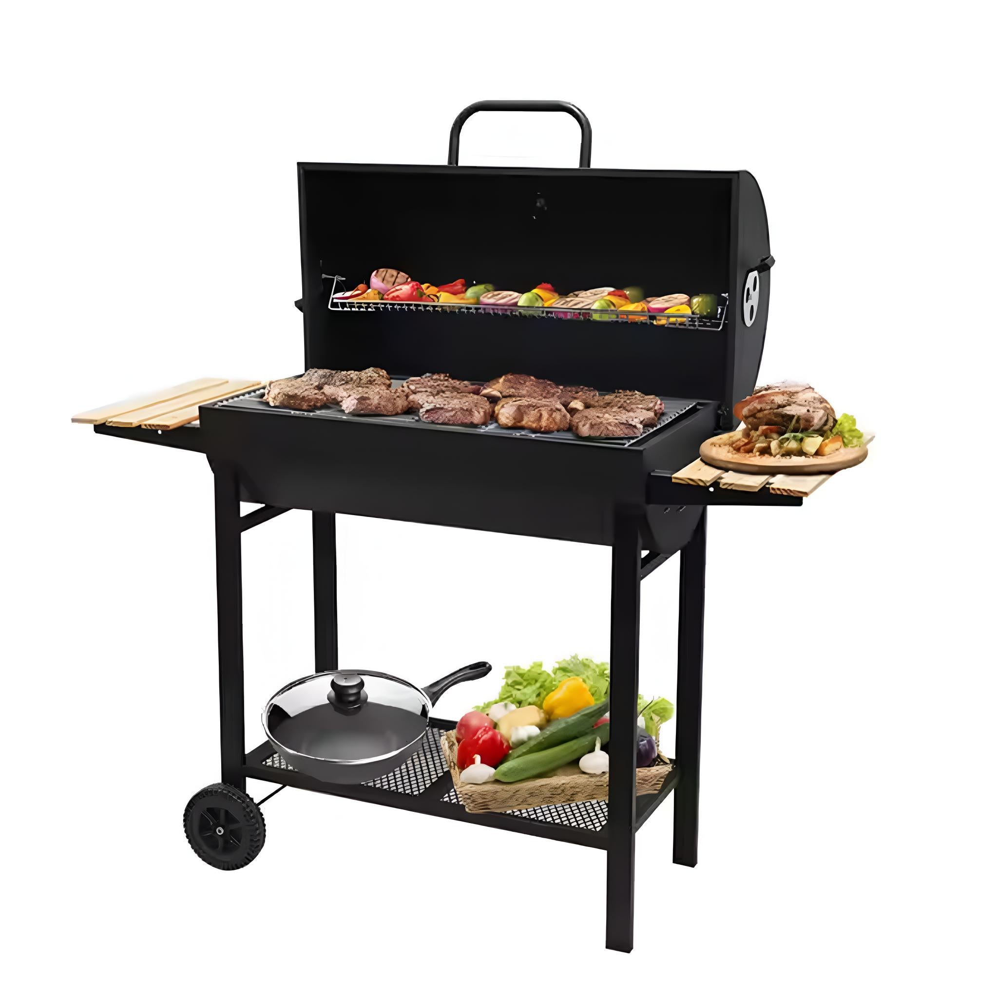 BlackHearth YardMaster Barrel Charcoal Cart Grill